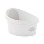 Shnuggle Toddler Bath Tub | Larger Bath for Bigger Kids at Bathtime | Includes Warm and Soft Foam backrest | Grippy Anti-Slip Surface | Includes Easy Drain Bath Plug | White with Light Grey Backrest