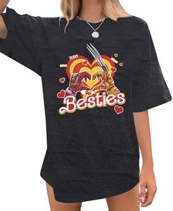 Oversized best friend shirts Women - in My Bestie Era Shirt BFF T-Shirt Summer Casual Short Sleeve Tee Tops, Grey, X-Large