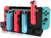 Controller Charging Station for Nintendo Switch& OLED, Extension Charging Dock with 9 Game Card Storage Slots