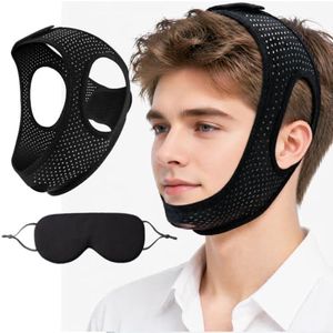 Chin Strap for Sleeping-Anti Snoring Solution with Sleep Eye Mask