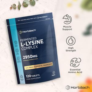 Horbaach L-Lysine 2000mg Tablets – 180 Count Amino Acid Supplement