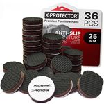 FLOOR PROTECTOR PADS X-PROTECTOR – NON SLIP PADS - PREMIUM 36 pcs 25mm Furniture Pads! Rubber Pads - Rubber Feet for Furniture Feet - Furniture Floor Protectors for Keep in Place Furniture!