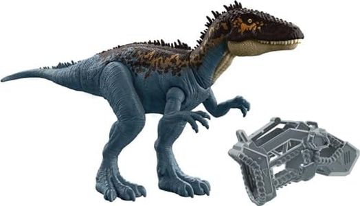 Jurassic World Mega Destroyers Carcharodontosaurus Dinosaur Action Figure, Toy Gift with Movable Joints, Attack and Breakout Feature