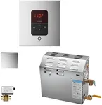 Mr.Steam eSeries MS225EC1 7.5kW Steam Bath Generator at 240V with iTempo Square Control Polished Chrome with matching AromaSteam SteamHead, and AutoFlush (max 161 cubic feet)