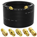 YOTENKO SMA Antenna Extension Cable 65.6Ft w/ 5pcs RF Coax Connector Kit,RG58 SMA Male to SMA Female RF Coaxial Cable Low-Loss for 3G 4G LTE Router ADS-B SDR USB Dongle Receiver Antenna Extension Wire