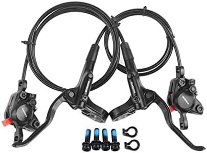 BUCKLOS Shimano MT200 MTB Hydraulic Disc Brakes Set, Left Front 800mm Right Rear 1550mm Mountain Bike Hydraulic Brake Aluminum Alloy Levers(BL) with Calipers (BR) Fit E-Bikes(Pre-Bled)