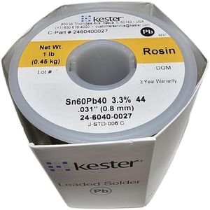 KESTER SOLDER 24-6040-0027 Wire Solder, 0.031"Dia., Pack of (1),32117