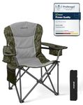 KingCamp Oversized Camping Chair Heavy Duty 450 LBS Folding Chair with Adjustable Lumbar Support & Built-in Cooler Bag, Fully Padded Ergonomic Camp Chairs for Adults Outdoor, Beach, Garden