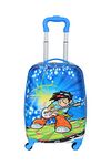 D's PARADISE Kid's 17 Inches Blue Boy with Guitar Cartoon Print Polycarbonate Trolley Bag Suitcase for Baby Girl's & Boy's