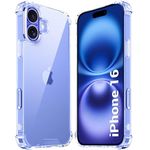 TheGiftKart Crystal Clear Back Cover Case for iPhone 16 | 360 Degree Protection | Shock Proof Design | Transparent Back Cover Case for iPhone 16 (PC & TPU, Transparent Bumper)