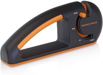 Orange Ninja 4-Stage Knife Sharpener - Premium Kitchen Knife Sharpeners - Adjustable Handheld Manual Knife Sharpeners for Kitchen Knives, Pocket knife Sharpener, Chefs & Serrated Knife by Sharp Pebble