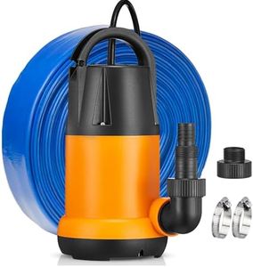 Limodot Submersible Water Pump With 25ft. Hose Kit, Sump Pump, Utility Pump with 25-Foot Power Cord, 4000GPH, Portable Water Pump for Swimming Pools, Garden Ponds, Basements, Multi-Purpose Drainage