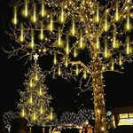 Kwaiffeo Christmas Lights, 10 Tube 240 LED Fairy Lights Christmas Decorations, 12 Inch Waterproof Meteor Shower Lights, Outdoor Christmas Lights for Christmas Tree Window Wedding Party, Warm White