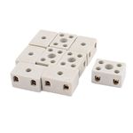 Sourcingmap 2 Way 15A Ceramics Terminal Blocks High Temp Porcelain Ceramic Connectors for Electric Wire Cable 9pcs