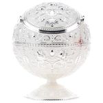 Kepfire Vintage Metal With Lid Globe Ashtray European Hotel Living Room Office Hotel Artwork Windproof Ashtray Creative Decorative - Silver edge rose