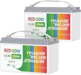 Redodo LiFePO4 Battery 2 Pack 12V 100Ah 15000+ Deep Cycle with 100A BMS, Rechargeable Lithium Iron Phosphate Battery, Perfect for RVs, Marine, Solar Home, Camping, Trolling Motors, Off-Grid System
