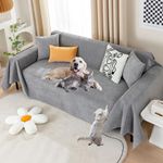 PEXXSUII Slipcover Sofa Protector Cover, Waterproof, Non-Slip, Durable, Full Sofa Cushion, Fabric, Furniture, Couch Protector for Pets, Hair, Children, Floppers, Dog, Cat, Scratches, 230 x 180 cm