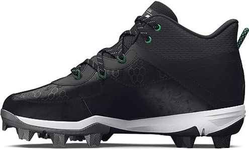 Under Armour Boys' Harper 8 Mid TPU JR, (001) Black/Black/Metallic Silver, 5, US