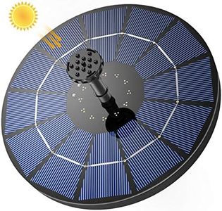 AISITIN 3.5W Solar Fountain 7.1in（18cm）,Built-in Battery 1500mAh Solar Fountain Pump,Solar Bird Bath Fountain for Bird Bath, Pond, Pool, Fish Tank, Aquarium and Garden Solar Water Fountain Pump