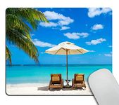 Wasach Idyllic white beach in front of the turquoise tropical sea Mouse pad Gaming Mouse pad Mousepad Nonslip Rubber Backing