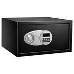 Amazon Basics Steel Security Safe with Digital Keypad - Secure Money, Cash, Jewelry, ID Documents, 28 Litres, 43 cm W x 37 cm D x 23 cm H, Black