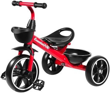 EssentialPRO Kids Tricycle With Front & Rear Basket | Toddler Trike | Lightweight & Portable Push Bike With Removable Pedals | 3 Wheel Bike for 2 to 5 Years Old