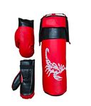 SPIRO Kids Champ Junior Boxing Set | 1 Punching Bag, 1 Head Guard, 2 Boxing Gloves | Boxing Training Punching Bag & Gloves for Boys & Girls | for 9 to 10 Years Kids (Set of 4)