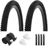 Bike Tires 24x1.95/26x1.95, 2Pack Folding Replacement Bike Tire for Mountain Bike, Puncture-Resistant Bicycle Tires and Bike Tubes 24/26x1.75-2.125 in, with 4PCS Tire Levers and 2 PPU Bike Tire Liner