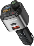 UNBREAKcable Bluetooth FM Transmitter for Car, Support QC3.0, 20W Wireless Bluetooth Radio Car Adapter Receiver MP3 Audio Music Player FM Transmitters, Type C PD20W Handsfree Call Car Charger