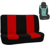 FH Group Universal Solid Bench Car Seat Cover fits Detachable Headrests– Universal Fit for Cars Trucks & SUVs (Red/Black)