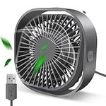 BSVI Desk Fan Portable Personal Desktop Mini Cooling Micro with Cable USB Powered 3 Speeds Quiet Small Table Fan for Home Office Study reading Bedroom Indoor Car Outdoor Travel