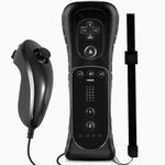 Remote Controller for Wii,Wii Remote Controller and Nunchuck Replacement Remote Controller for Wii with Silicone Cover and Wrist Strap Compatible with Wii, without Motion Plus