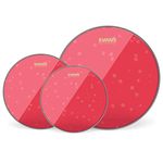 Evans Drum Heads - Hydraulic Red Fusion Pack (10, 12, 14 Inch) with 14 Inch UV1 Coated Snare Head