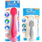 Bumco Diaper Cream Spatula + Mini Baby Bum Brush for Baby Butt Cream with Travel Case - Diaper Cream Applicator Set, Butt Spatula Baby Necessities, Diaper Cream Brush, Pink & Gray