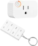DEWNEWILS Remote Control Outlet with Timer, Indoor Remote Timer Outlet, 100FT Wireless Control Range, 15A/1875W, Remote Outlet Switch Countdown Time for Household Appliances