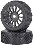 Carson 500900075-1:8 Tyre/Rim Set Buggy Model Making Accessories, 2 Pieces, Black