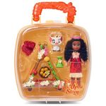 Disney Store Official Disney's Once Upon a Story Moana Mini Doll Playset, 8 Pc., Toy Figure Set with Accessories, Including Heart of Te Fiti Necklace, Small Pig Pua, Raft - Suitable for Ages 3+
