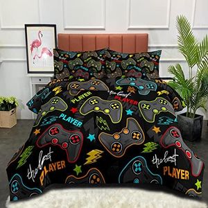 NINENINE Gaming Comforter Bedding Set Gamepad Gamer Comforter Set Twin Size for Boys Teens Kids,Game Contoller Video Game Comforter Bedding Set-includes 1 Comforter with Matching Pillowcase#5067