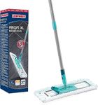Leifheit Profi XL Micro Fibre Mop - Deluxe 46 cm Large Flat Head, Sturdy 3 Part Handle, Easy Steering, Thick Micro Fibre for Highly Effective Floor Cleaning, Turquoise