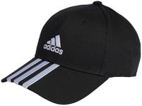 adidas Performance 3-Stripes Cotton Twill Baseball Cap, Black/White, One Size (Men)