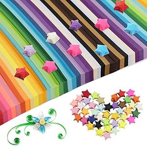 Origami Stars Papers, 1350 Sheets Children's Lucky Star Origami Strips for Make Wishing Stars, DIY Paper Crafts (27 Color)