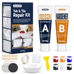 MendMight Bath & Tile Repair Kit for Renters & Homeowners, 160g 6-Colour Match Bathtub & Shower Tray Repair Kit for Chips, Cracks, Holes & Scratches on Sink, Porcelain, Ceramic, Fibreglass