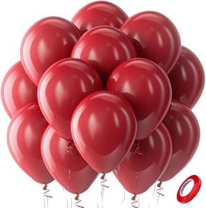 Bezente Burgundy Balloons Latex Party Balloons - 100 Pack 12 inch Round Helium Dark Ruby Retro Wine Chestnut Red Maroon Balloons for Valentines Day Birthday Casino Themed Cherry Party Decorations