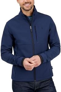 Free Country Men's Softshell Jacket Water & Wind Resistant Insulated Warm Lined Fleece Rain Hiking Outdoor Jacket for Men-Lanier-Dark Navy-Size XXL