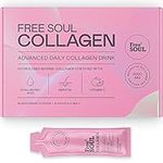 Marine Collagen Liquid 8000mg with Hyaluronic Acid, Keratin, & Vitamin C, 14 x 8000mg Hydrolysed Collagen Peptides Sachets, High Absorption Collagen Liquid Supplement by Free Soul