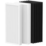 990051000 True HEPA Replacement Filter Compatible with Hamilton Beach TrueAir Air Purifier 04383 04384 04385 04386, 2 True HEPA Filter & 6 Carbon Filters