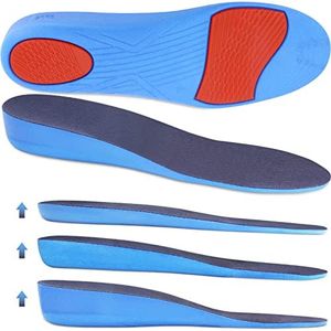 Ailaka Height Increase Insoles for Men Women, 1 Pair PU Shoe Lifts Inserts Elastic Shock Absorbing Sports Thick Shoe Insoles Height Increase, Elevator Inserts for Men Women, Heel Height: 3.5 Cm, 9-12