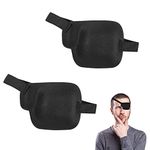 AIEX 2pcs 3D Eye Patches for Adults, Adjustable Eye Patches for Left Eye Comfortable Medical Eyepatch Black