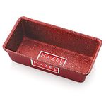 HAZEL Pav Mould Loaf Tin Heavy Gauge Aluminized Steel Non Stick Bread Mold Without Cover Lid for Microwave Oven OTG Baking Pan, Red