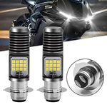 Biqiure 2PCS H6M LED Motorbike Headlight Bulb White,12V P15D Bulb LED Fog Light Motorcycle LED Headlight Bulb with High Low Beam for Motorbike ATVs